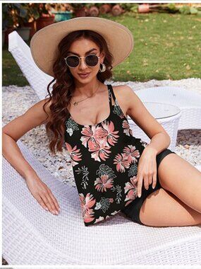 New Floral Tankini Bathing Suit XXL